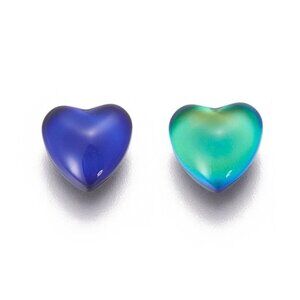 5pc 10mm Heart Shaped Color Changing Mood Cabochon